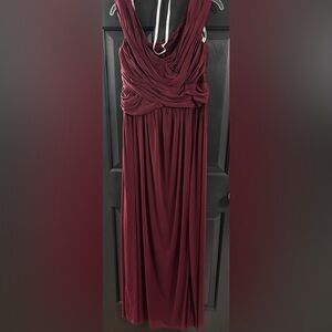 David's Bridal Wine Bridesmaid Dress